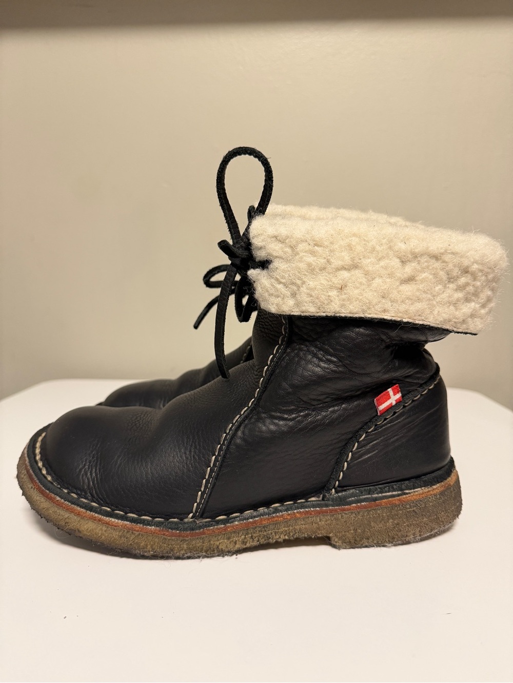 Duckfeet Black Pebbled Leather Arhus Boots Women's EU 38 US 7.5-8
